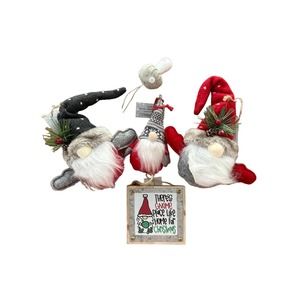 Gnomes for Christmas set of 4 that can be for tiered tray or be ornaments- NWT